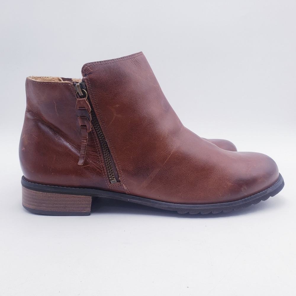 Walking Cradles Women's Kason Round Toe Ankle Boots Brown Leather Size 13 WW
